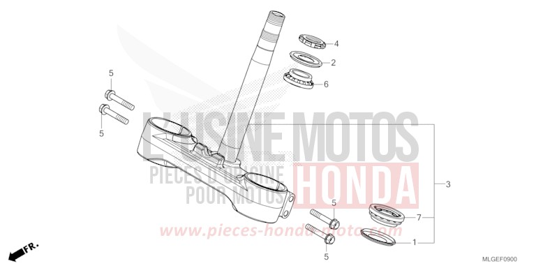 LENKSCHAFT von Africa Twin DCT MAT IRIDIUM GRAY METALLIC (NHC64) von 2023